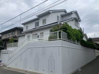 兵庫県 川辺郡 猪名川町 つつじヶ丘 外壁塗装工事 屋根重ね葺き工事 外塀塗装工事