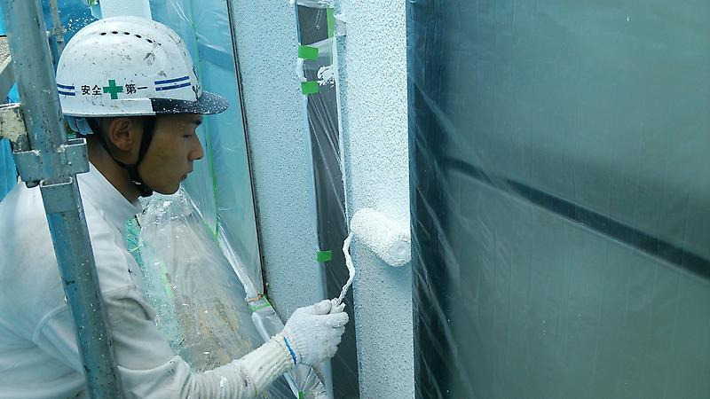 高槻市南平台作業報告　厚塗り外壁塗装